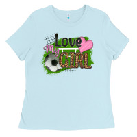 Baby Blue love my girl soccer Ladies Tee - HRA Design Shop