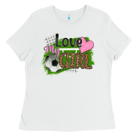 White love my girl soccer Ladies Tee - HRA Design Shop