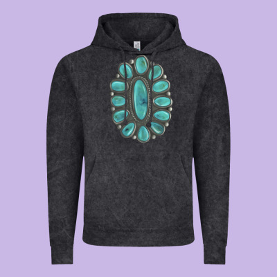 Turquoise Gemstone Jewelry Vintage Hoodie Designed By Lillyallendesigns