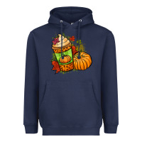 Navy Fall pumpkin coffee Heavyweight Hoodie - NancyCooperArtShop