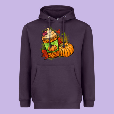 Fall Pumpkin Coffee Heavyweight Hoodie Designed By Nancycooperartshop