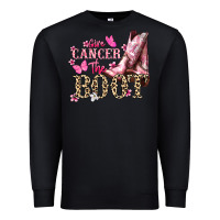 Black Give Cancer the boot Cancer Awareness Premium Sweatshirt - HowdyJamesFarm