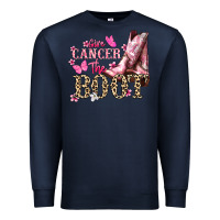 Navy Give Cancer the boot Cancer Awareness Premium Sweatshirt - HowdyJamesFarm