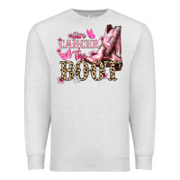 Oatmeal Heather Give Cancer the boot Cancer Awareness Premium Sweatshirt - HowdyJamesFarm