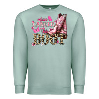 Seafoam Give Cancer the boot Cancer Awareness Premium Sweatshirt - HowdyJamesFarm