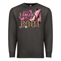 Smoke Give Cancer the boot Cancer Awareness Premium Sweatshirt - HowdyJamesFarm