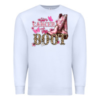 White Give Cancer the boot Cancer Awareness Premium Sweatshirt - HowdyJamesFarm