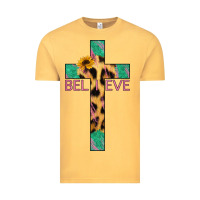 Vintage Mustard Believe Cross Vintage Tee - Jasminsmagicworld