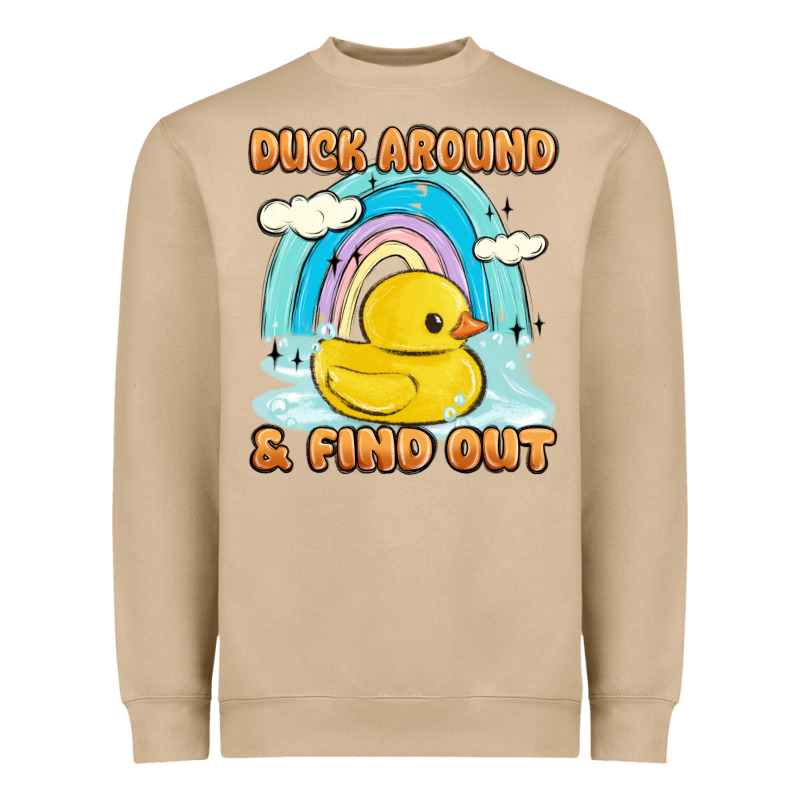Duck Around And Find Out Heavyweight Sweatshirt by MaliasSmallBusiness | Teevron