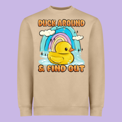 Duck Around And Find Out Heavyweight Sweatshirt Designed By Maliassmallbusiness