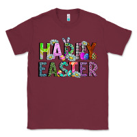 Burgundy Happy Easter Classic Tee - CowhideDigitalArt