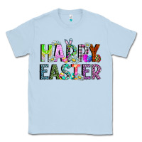 Dusty Blue Happy Easter Classic Tee - CowhideDigitalArt