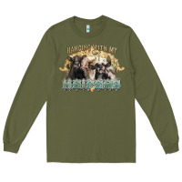 Army Green hanging with my heifers Long Sleeve Tee - NancyCooperArtShop