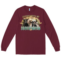 Burgundy hanging with my heifers Long Sleeve Tee - NancyCooperArtShop