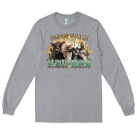 Heather Grey hanging with my heifers Long Sleeve Tee - NancyCooperArtShop