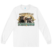 White hanging with my heifers Long Sleeve Tee - NancyCooperArtShop
