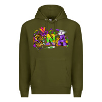 Army Green Mardi Gras CNA Nurse Premium Hoodie - HowdyJamesFarm