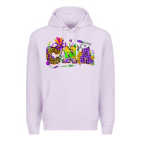 Lilac Mardi Gras CNA Nurse Premium Hoodie - HowdyJamesFarm