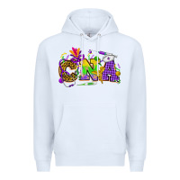 White Mardi Gras CNA Nurse Premium Hoodie - HowdyJamesFarm
