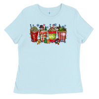 Baby Blue christmas drink Ladies Tee - CowhideDigitalArt