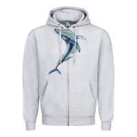 Humpback Whale Jumping Zipper Hoodie | Teevron