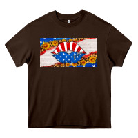Chocolate Brown usa life license plate Heavy Core Tee - HRA Design Shop
