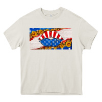 Cream usa life license plate Heavy Core Tee - HRA Design Shop