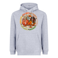 Heather Grey Bonfires flannels smores campfires pumpkin Heavyweight Hoodie - NancyCooperArtShop