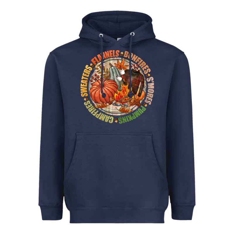 Bonfires Flannels Smores Campfires Pumpkin Heavyweight Hoodie by NancyCooperArtShop | Teevron