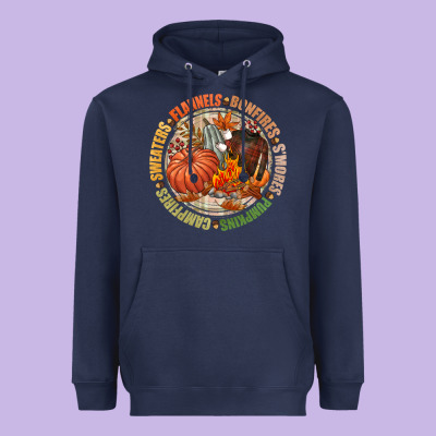 Bonfires Flannels Smores Campfires Pumpkin Heavyweight Hoodie Designed By Nancycooperartshop