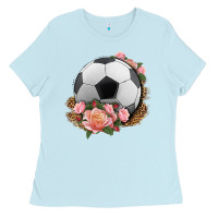 Baby Blue western soccer with roses Ladies Tee - HRA Design Shop