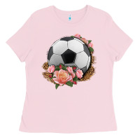Bubblegum Pink western soccer with roses Ladies Tee - HRA Design Shop