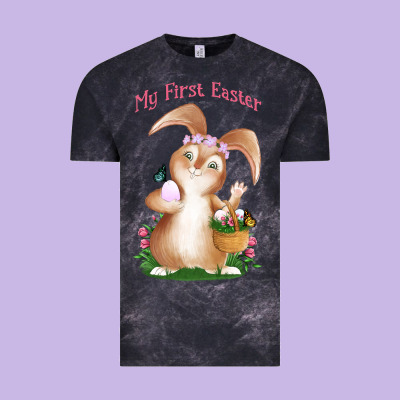Babies First Easter Girls Vintage Tee Designed By Jasminsmagicworld