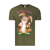 Vintage Olive Babies First Easter Girls Vintage Tee - Jasminsmagicworld