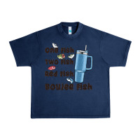 Navy one fish two fish red fish boujee fish Urban Heavy Tee - MaliasSmallBusiness