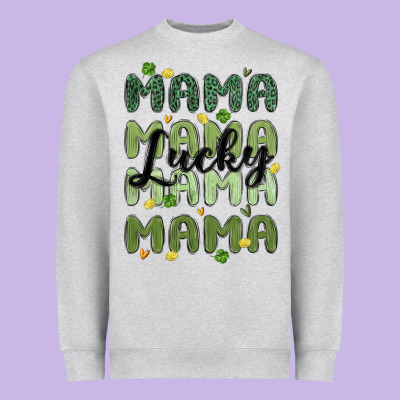 Lucky Mama Heavyweight Sweatshirt Designed By Maliassmallbusiness