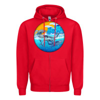 Red humpback whale Zipper Hoodie - BarkalooDesign