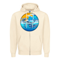 Sandshell humpback whale Zipper Hoodie - BarkalooDesign