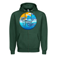 Sports Green humpback whale Zipper Hoodie - BarkalooDesign