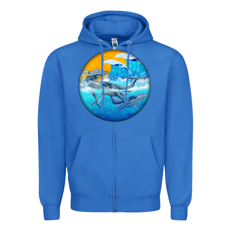 Humpback Whale Zipper Hoodie by BarkalooDesign | Teevron