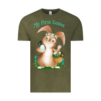 Vintage Olive Babies First Easter Boys Vintage Tee - Jasminsmagicworld