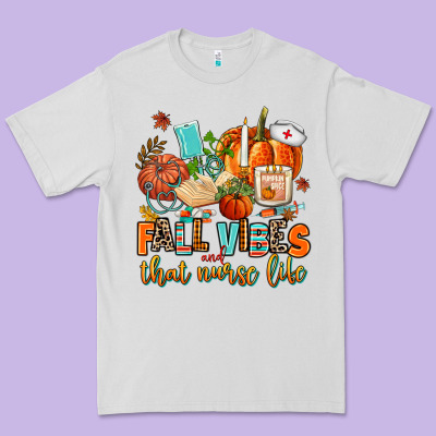 Fall Vibes And That Nurse Life Premium Tee Designed By Adodesignshop