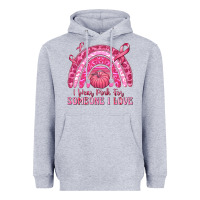 Heather Grey i wear pink for someone i love Heavyweight Hoodie - texasbilliewilder