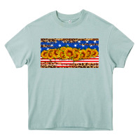 Arona usa flag sunflowers license plate Heavy Core Tee - HRA Design Shop