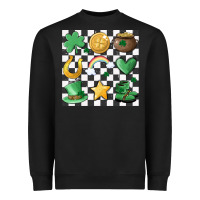 Black checker board lucky charms Heavyweight Sweatshirt - MaliasSmallBusiness