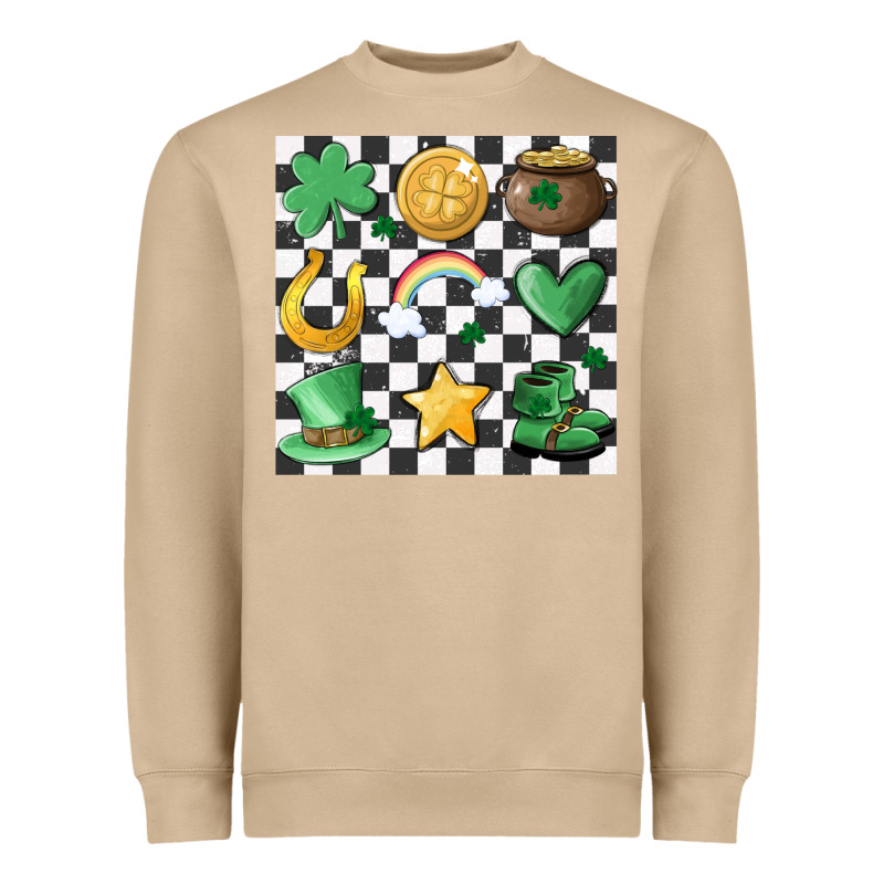 Checker Board Lucky Charms Heavyweight Sweatshirt by MaliasSmallBusiness | Teevron