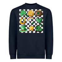 Navy checker board lucky charms Heavyweight Sweatshirt - MaliasSmallBusiness