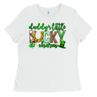 White St. Patrick's Day Daddy's little lucky charm Ladies Tee - Neo Western