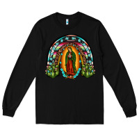 Black our lady of guadalupe rainbow Long Sleeve Tee - JahusDesignShop