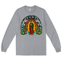 Heather Grey our lady of guadalupe rainbow Long Sleeve Tee - JahusDesignShop